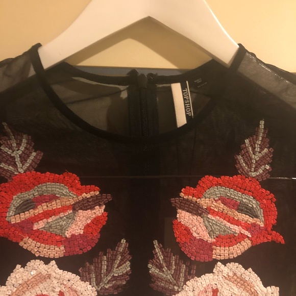 Sequined beaded floral Bodysuit - Picture 1 of 3